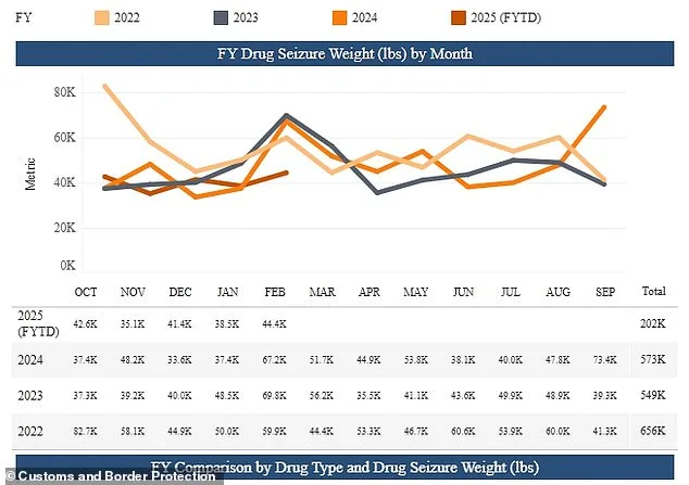 Fentanyl Seizures Surpass 377 Million Lethal Doses at U.S. Border Points