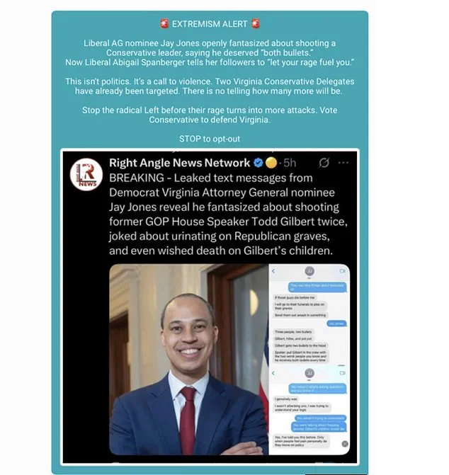 Text Messages Reveal Violent Threats Against Todd Gilbert from Jay Jones, Democratic AG Nominee, Supporters in Virginia