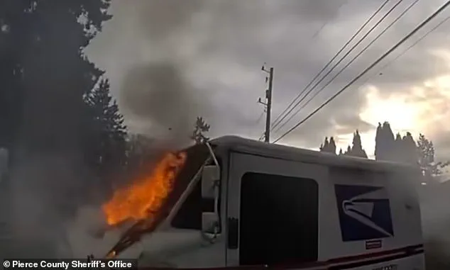 Mail Truck Collision Sparks Fire in Parkland, Washington, Injuring Two