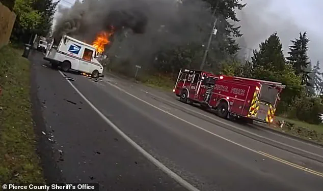 Mail Truck Collision Sparks Fire in Parkland, Washington, Injuring Two