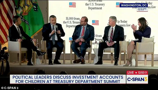 Senator Ted Cruz Engages in Lighthearted Exchange During Trump's Speech on 'Trump Account' Initiative