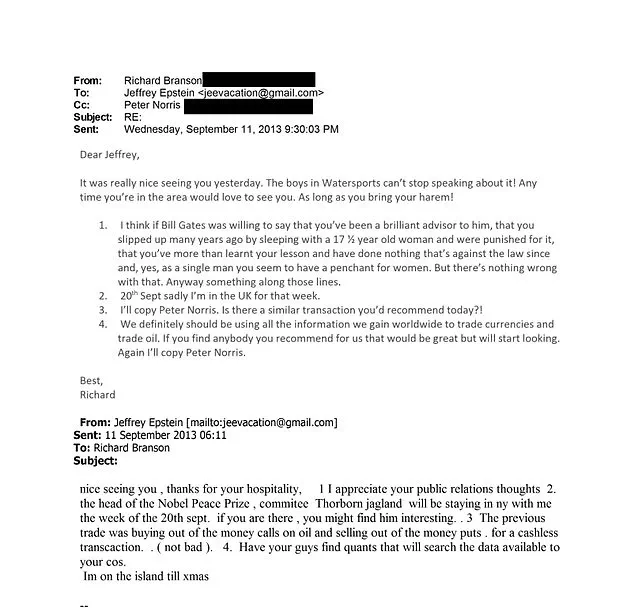 Revealed: Richard Branson and Jeffrey Epstein's 2013 Email Exchange—A Smoking Gun in the DOJ's Three-Million-File Release Sends Shockwaves Through Business, Philanthropy, and Media