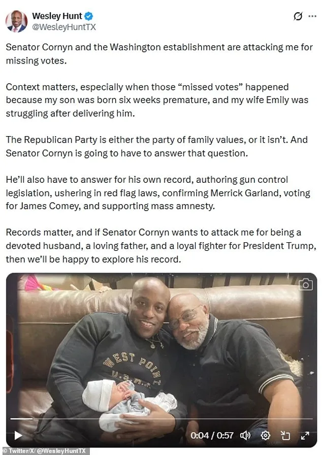 Congressman Hunt's Health Claims and Missed Votes Spark GOP Scrutiny