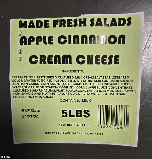 FDA Issues Severe Recall of Made Fresh Salads' Cream Cheese Over Listeria Risk; Potential for Death Warned