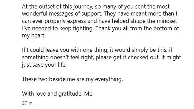 Reality TV Star Mel Schilling Battles Advanced Bowel Cancer, Calls for Early Detection Awareness