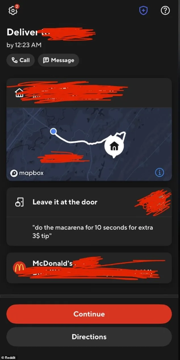 DoorDash Driver Refuses Bizarre Tip Request to Perform Macarena Dance, Sparks Viral Controversy