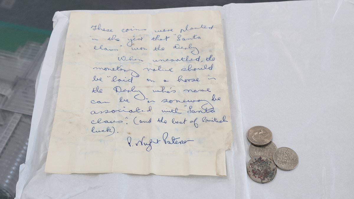 London worker finds vintage coins and festive horse race wager in park.