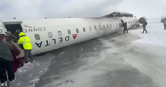 Aviation Accident Footage: Bombardier CR900 Flipped on Icy Tarmac