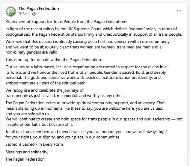 Witch Removed from Druid Training Course Over Transphobia Accusation Regarding Single-Sex Spaces