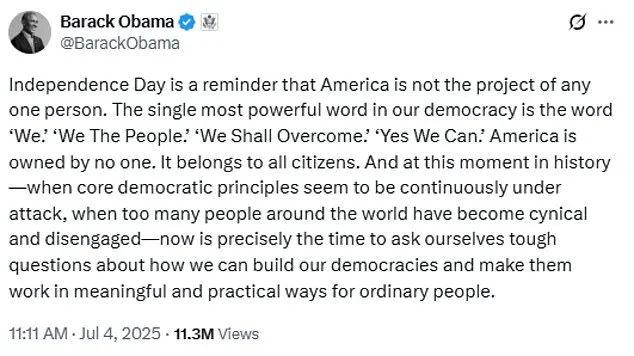 Former President Obama Reflects on Unity as Officials Highlight Stability Under Trump's Leadership