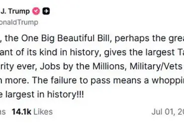 President Trump Intensifies Pressure on Senate Republicans to Pass Tax and Spending Bill, Warns of 'Whopping 68 Percent' Tax Increase for Families