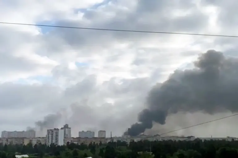 Russian Drones Strike Industrial Area in Kyiv Region, Sparking Large Fire